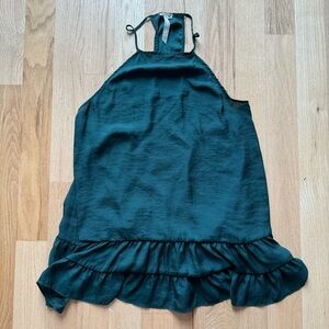 Intimately Free People ruffle bottom racerback minidress, green, size medium